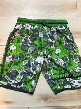 Minecraft Creeper Print Kids Swim